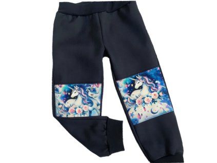 Softshell kalhoty Jednorožci černá  jarní