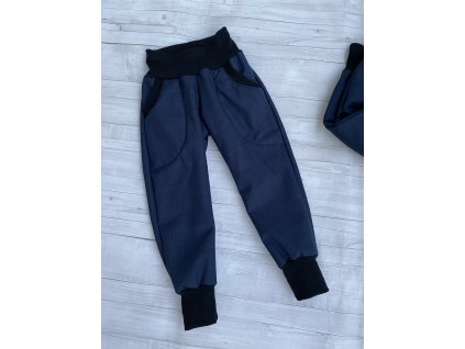 Softshell kalhoty tmavě modré zimní s beránkem N