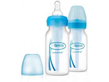 Kojenecká láhev úzkohrdlá OPTIONS 2x120 ml modrá