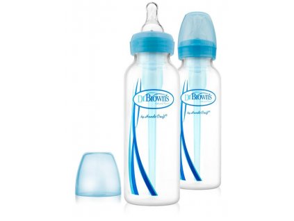 Kojenecká láhev úzkohrdlá OPTIONS 2x250 ml modrá