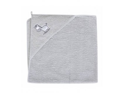 Froté osuška s kapucí 100x100 cm Zebra celošedá