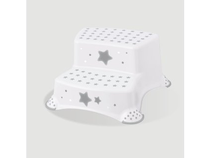 Protiskluzový stupínek stolička dvoustupňová stars bílá