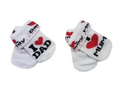 Kojenecké ponožky I love mum/dad 56-62