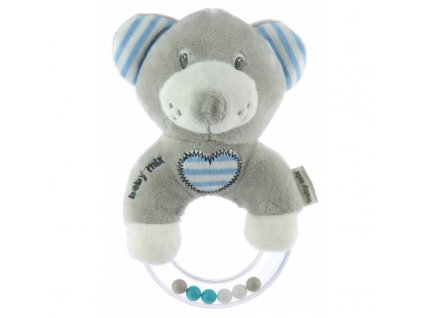 Chrastítko plyšové medvídek modrá