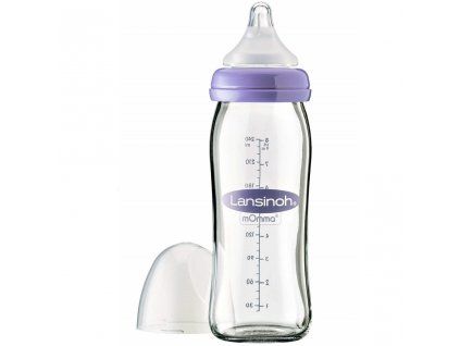 Kojenecká láhev skleněná 240 ml se savičkou NaturalWave
