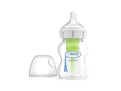 Kojenecká láhev skleněná 150 ml širokohrdlá OPTIONS PLUS transparentní