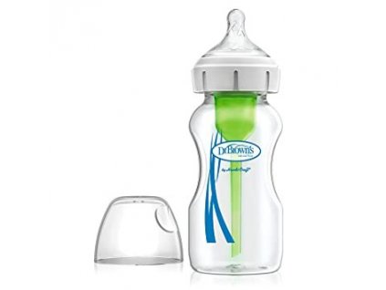 Kojenecká láhev skleněná 270 ml širokohrdlá OPTIONS PLUS transparentní