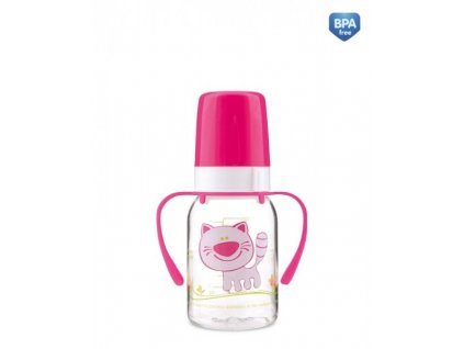 Láhev s potiskem CUTE ANIMALS 120 ml s úchyty BPA 0%