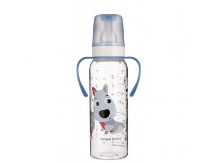 Láhev s potiskem CUTE ANIMALS 250 ml s úchyty BPA 0%