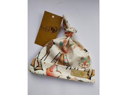 Kojenecká čepice Šmoulinka 0-3m tipi růžová