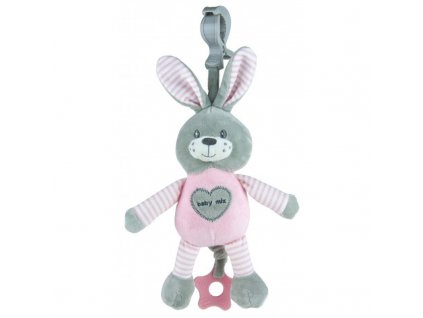 Plyšová hračka s klipem a vibrací 25 cm králík růžová