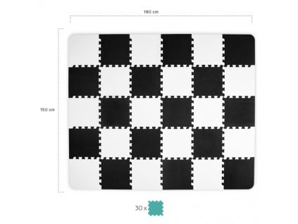 Pěnová podložka puzzle LUNO černo-bílá