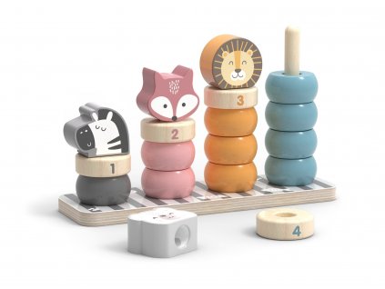 Edukační hračka pyramidy bílo šedé