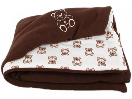 Zateplená dětská deka medvěd 70x100 cm hnědá