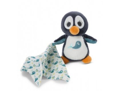 Plyšová hračka usínáček s kapesníčkem tučňák 13 cm