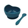 Silikonová miska s přísavkou a lžičkou tmavě modrá