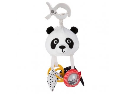 Senzorická závesná cestovná hračka PANDA s klipom BabiesBoo