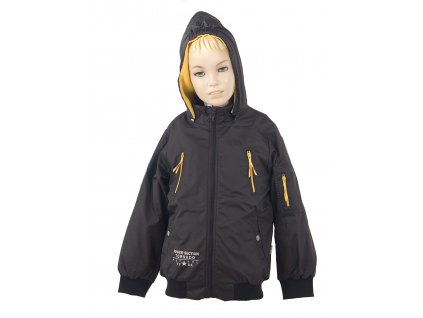 Zimná chlapčenská bunda s kapucňou podšitá fleece veľkosť 128-134 VÝPREDAJ