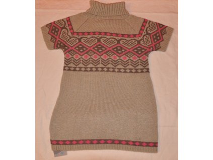 Dievčenské pletený sveter - tunika béžový DZ-332 veľ.104