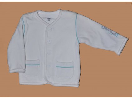 Dojčenský kabátik zamat s výšivkou vel. 74 biela