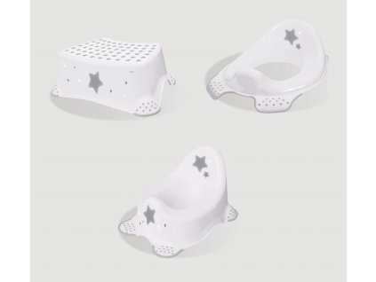 Hygienický set nočník + stolička + redukcia na WC Stars biela