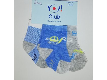 Ponožky kojenecké 3 páry v balení 6-9m barevné kluk