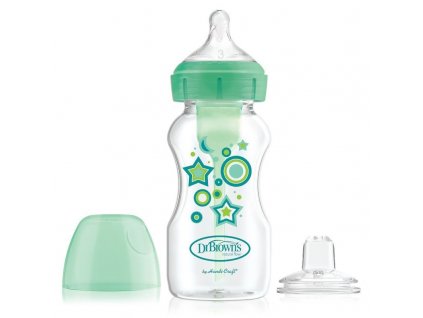 Dojčenská fľaša 270 ml 6+ širokohrdlá OPTIONS PLUS zelená