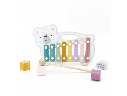 Drevený xylofón polárny medveď