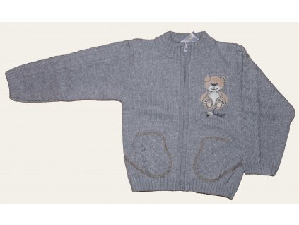 Pletený sveter sivý NM-395 veľ. 98