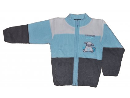 Chlapčenský pletený sveter tyrkysový NM-397 veľ. 80