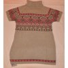 Dievčenské pletený sveter - tunika béžový DZ-332 veľ.146