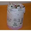 Bavlnený kôš - taška - na hračky Zvieratká ružová