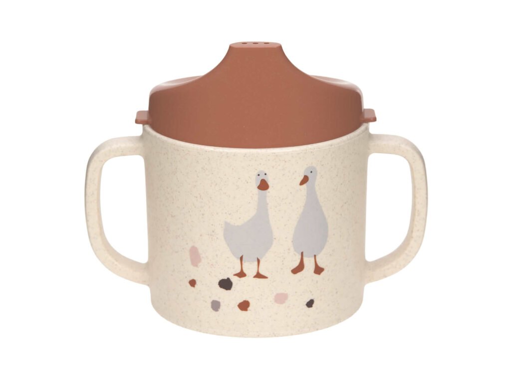 Lässig Hrnček Sippy Cup PP/Cellulose Tiny Farmer Sheep/Goose nature