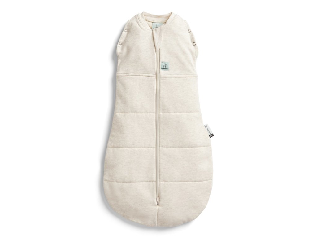 ERGOPOUCH Zavinovačka a vak na spaní 2v1 Cocoon Oatmeal Marle 0-3 m, 3-6 kg, 2,5 tog