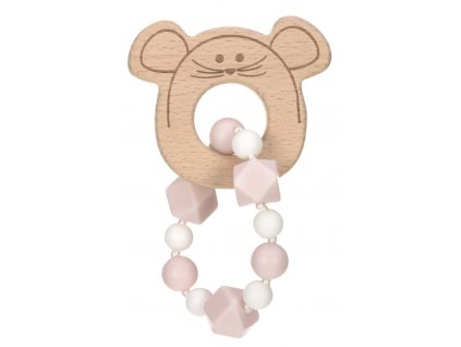 Teether Bracelet Wood/Silicone Little Chums mouse