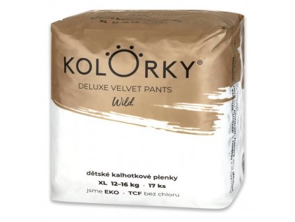 KOLORKY DELUXE VELVET PANTS Wild Nohavičky plienkové jednorázove eko XL (12-16 kg) 17 ks