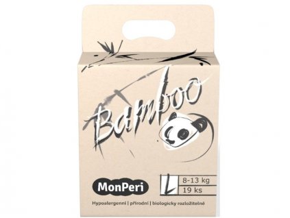 MONPERI Bamboo Plienky jednorazové eko L (8-13 kg) 19 ks