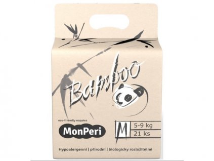 MONPERI Bamboo Plienky jednorazové eko M (5-8 kg) 21 ks