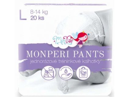 MONPERI PANTS Nohavičky plienkové jednorazové L (8-14 kg) 20 ks