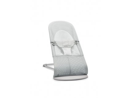 BABYBJÖRN Lehátko Balance Soft Mesh - Silver White, svetlá konštrukcia