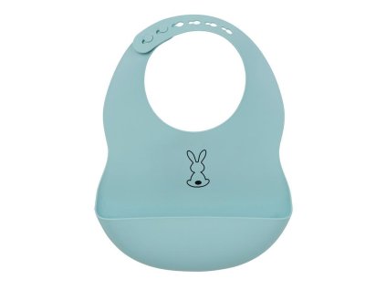 NATTOU Podbradník silikónový so zapínaním svetlomodrý bez BPA