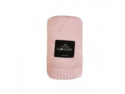 Lullalove Bambusová deka - Púdrová ružová klasický úplet