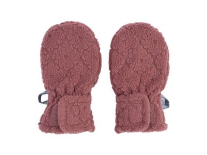 LODGER Mittens Folklore Fleece Rosewood 0 - 12 měsíců