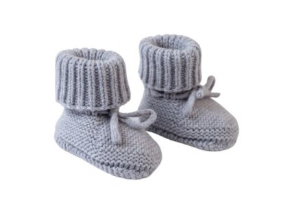 LODGER Slipper Folklore Merino Wool Drizzle 0 - 6 měsíců