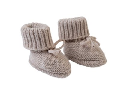 LODGER Slipper Folklore Merino Wool Beige 0 - 6 měsíců