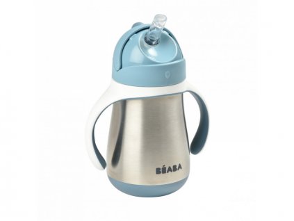 Béaba Hrnček termoizolačný so slamkou nerez 250ml Blue