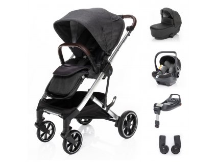 Zopa Set kočárek Quest+ korba+ adaptéry+ autosedačka+ báza, Vulcan Black/Silver