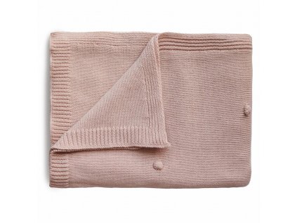 Mushie pletená detská deka z organickej bavlny - bodkovaná Blush