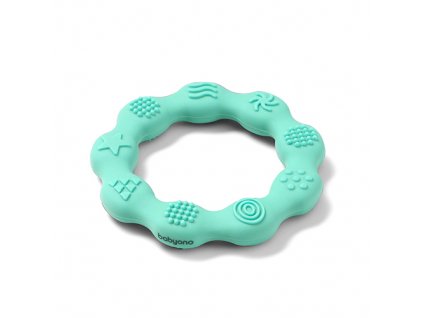 BABYONO Hryzačka silikónová Krúžok modrý