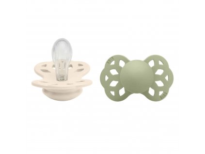 BIBS Infinity symetrické cumlíky zo silikónu 2ks - veľkosť 1 - Ivory / Sage